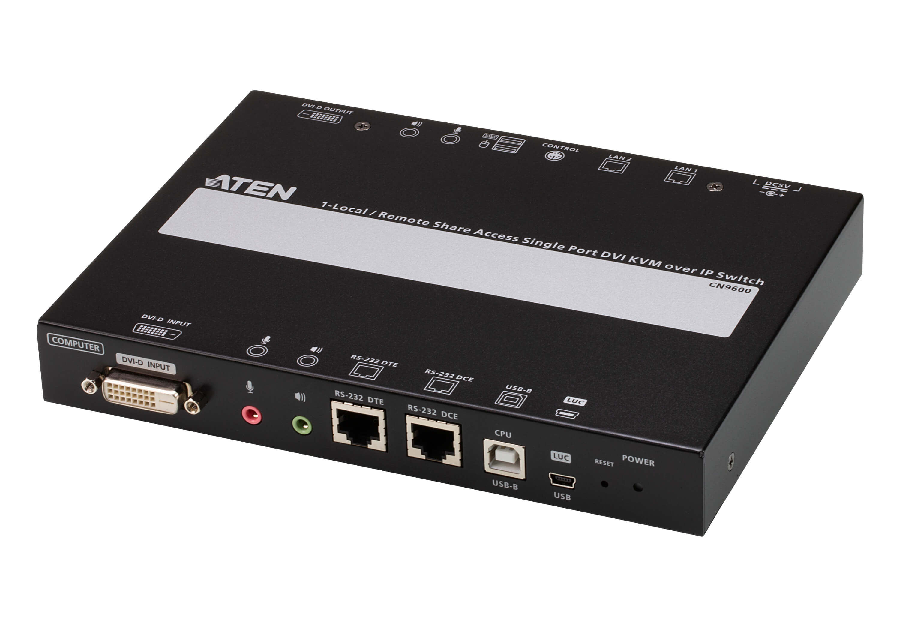 Aten Single Port DVI KVM Over IP with Audio and Virtual Media, supports up to 1920 x 1200 @ 60Hz, 1 DVI USB KVM Cable included, Dual RS232 serial port Aten Single Port DVI KVM Over IP with Audio and Virtual Media, supports up to 1920 x 1200 @ 60Hz, 1 DVI USB KVM Cable included, Dual RS232 serial port